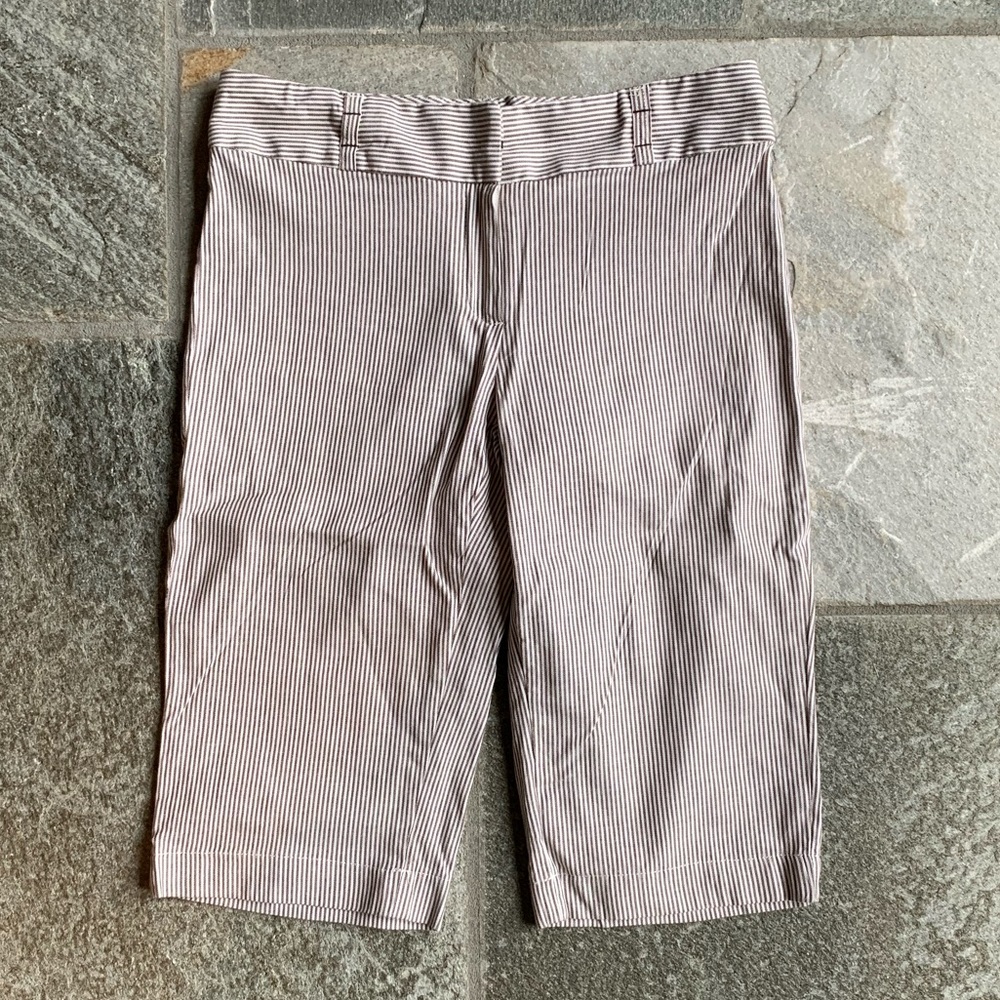 Tweeds striped Bermuda shorts.